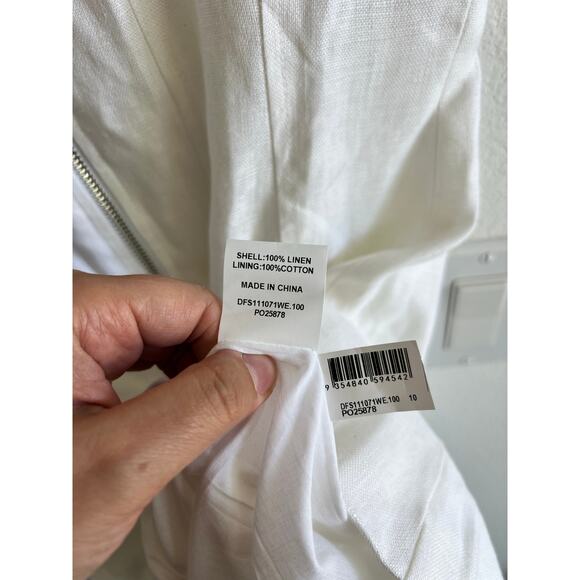 Dissh Harriet White Linen Mini Dress size US 6 - Picture 11 of 12